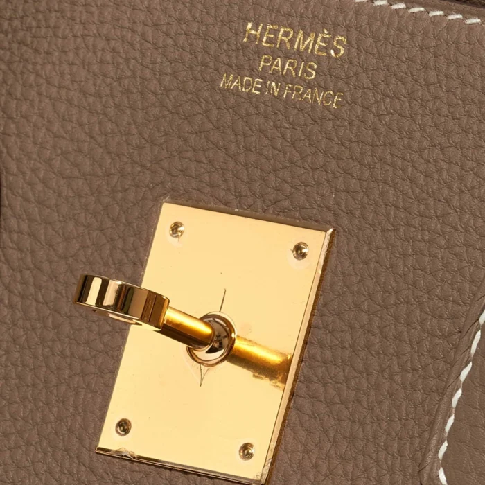 Premium Hermès Replica Birkin 35 Togo Etoupe GHW - Direct Luxury Fashion - Image 6