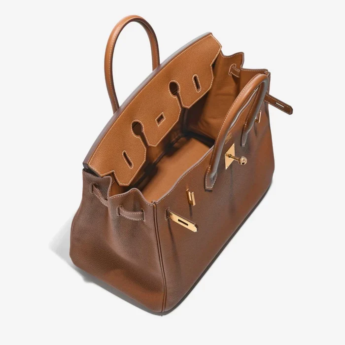 Premium Hermès Replica Birkin 35 Togo Gold GHW - Direct Luxury Fashion - Image 5