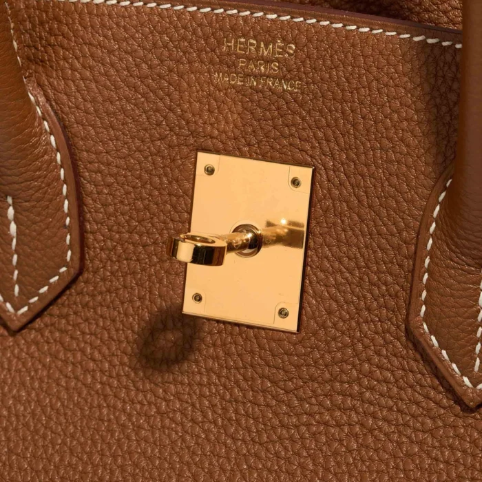 Premium Hermès Replica Birkin 35 Togo Gold GHW - Direct Luxury Fashion - Image 6