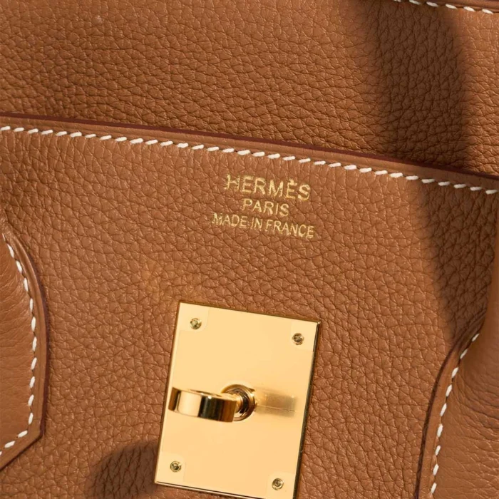 Premium Hermès Replica Birkin 35 Togo Gold GHW - Direct Luxury Fashion - Image 6