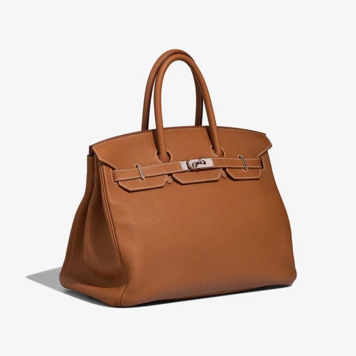 Premium Hermès Replica Birkin 35 Togo Gold PHW - Direct Luxury Fashion - Image 3