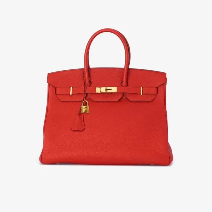 Premium Hermès Replica Birkin 35 Togo Vermillion GHW | DLF