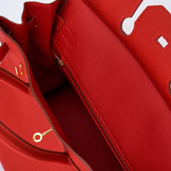 Premium Hermès Replica Birkin 35 Togo Vermillion GHW - Direct Luxury Fashion - Image 3
