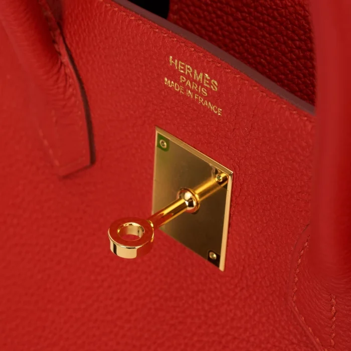 Premium Hermès Replica Birkin 35 Togo Vermillion GHW - Direct Luxury Fashion - Image 4
