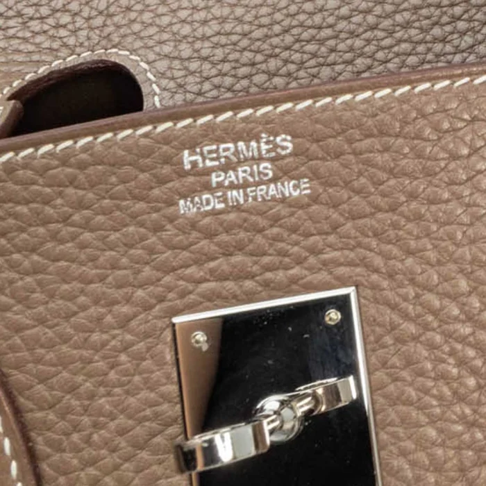 Premium Hermès Replica Birkin 35 Togo Etoupe PHW - Direct Luxury Fashion - Image 5