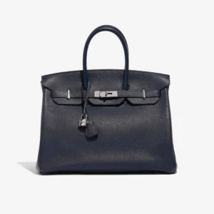 Premium Hermès Replica Birkin 35 Blue Nuit/Magnolia PHW | DLF