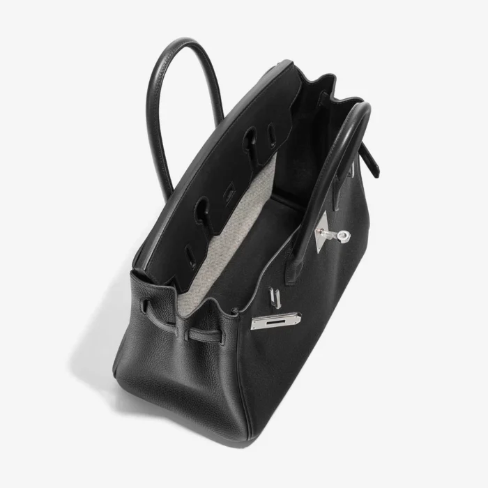 Premium Hermès Replica Birkin 3in1 30 Togo/Toile H/Swift Black/Ecru PHW - Direct Luxury Fashion - Image 5