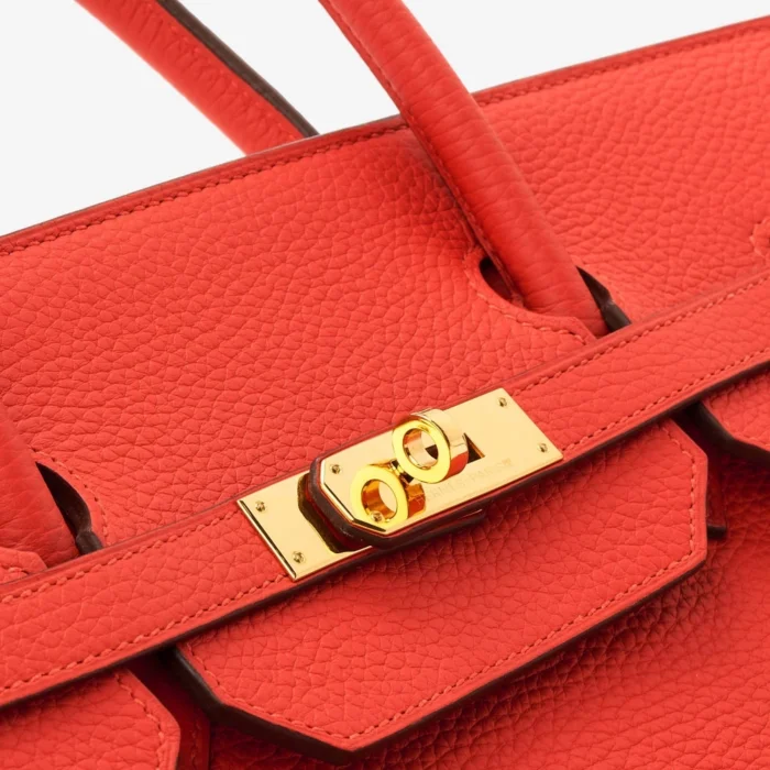 Premium Hermès Replica Birkin 40 Togo Rouge Tomate GHW - Direct Luxury Fashion - Image 7