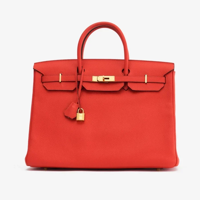 Premium Hermès Replica Birkin 40 Togo Rouge Tomate GHW - DLF
