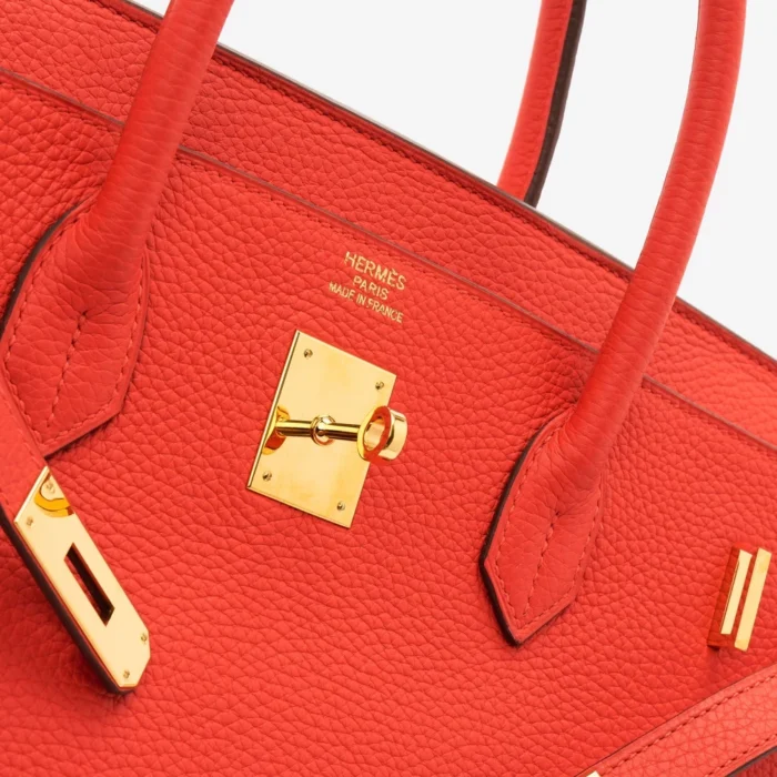 Premium Hermès Replica Birkin 40 Togo Rouge Tomate GHW - Direct Luxury Fashion - Image 6