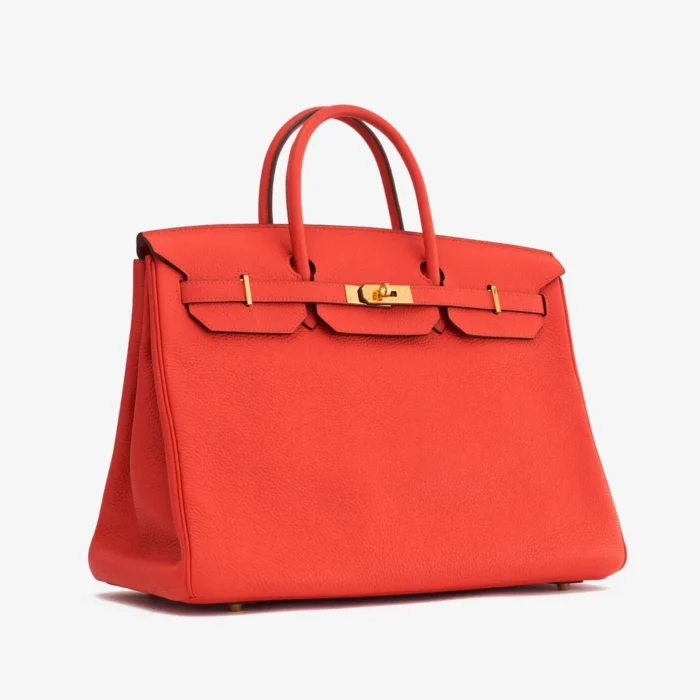 Premium Hermès Replica Birkin 40 Togo Rouge Tomate GHW - Direct Luxury Fashion - Image 4