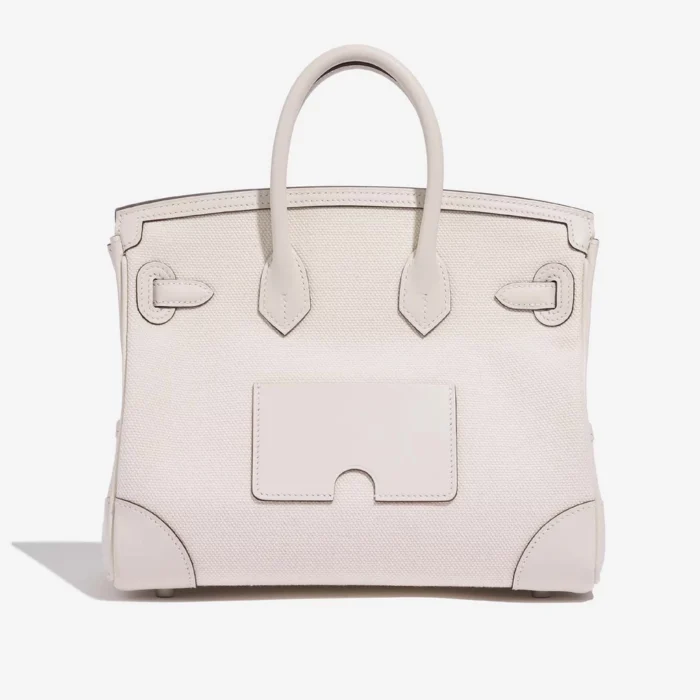 Premium Hermès Replica Birkin Cargo 25 Toile Goeland/Swift Nata PHW - Direct Luxury Fashion - Image 2