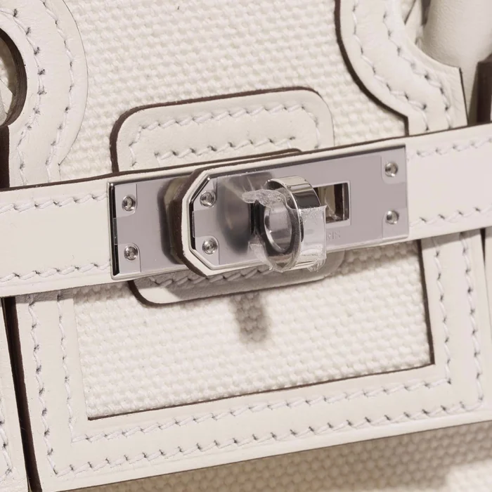 Premium Hermès Replica Birkin Cargo 25 Toile Goeland/Swift Nata PHW - Direct Luxury Fashion - Image 6