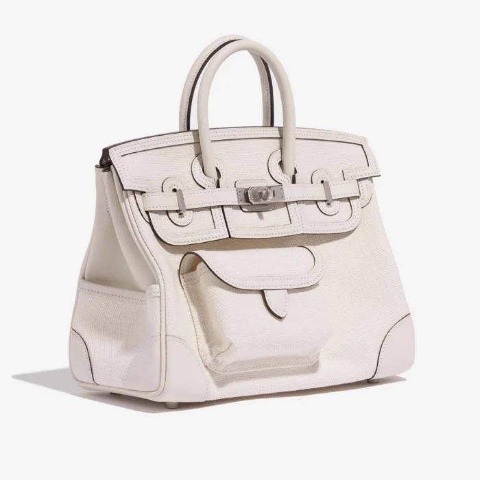 Premium Hermès Replica Birkin Cargo 25 Toile Goeland/Swift Nata PHW - Direct Luxury Fashion - Image 4