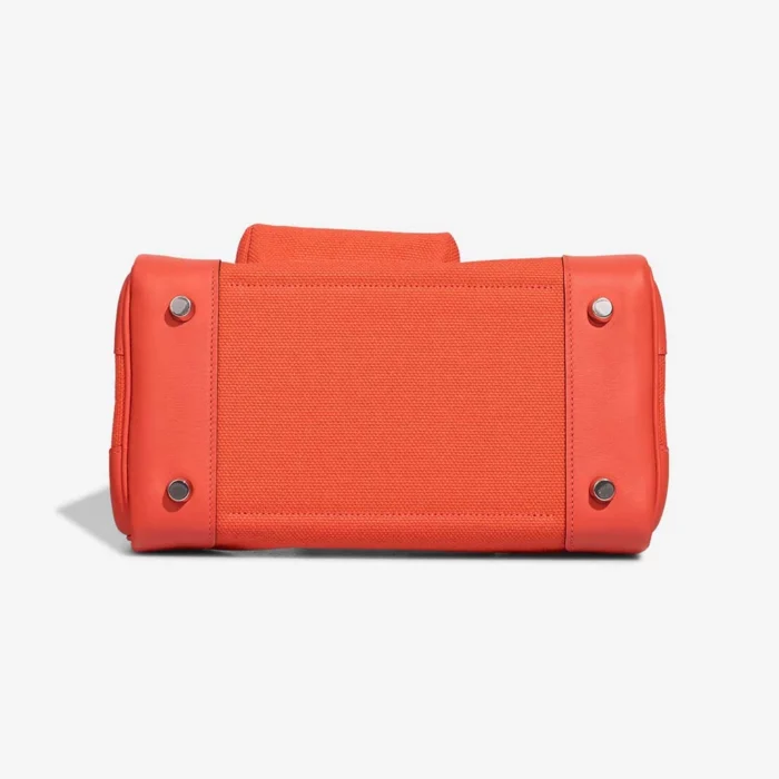 Premium Hermès Replica Birkin Cargo 25 Toile Goeland/Swift Orange Field PHW - Direct Luxury Fashion - Image 3