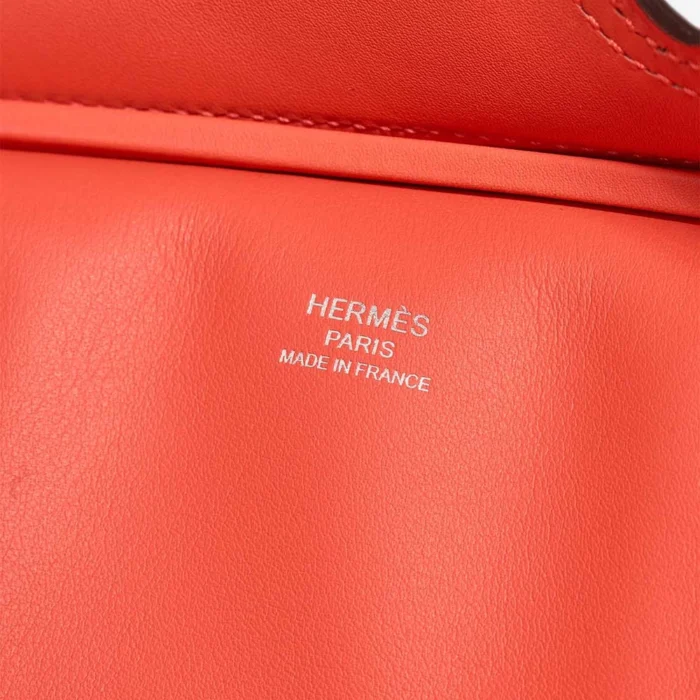 Premium Hermès Replica Birkin Cargo 25 Toile Goeland/Swift Orange Field PHW - Direct Luxury Fashion - Image 6