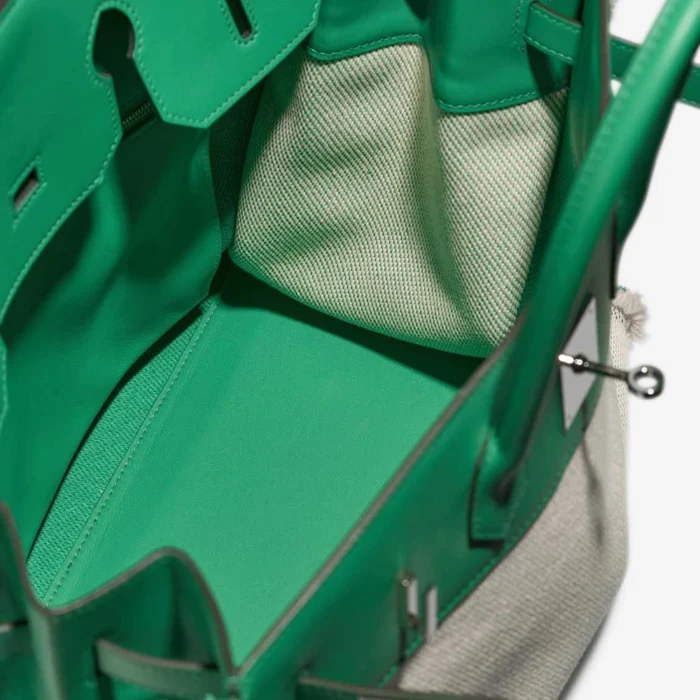 Premium Hermès Replica Birkin Fray 35 Swift/Toile Vert Menthe PHW - Direct Luxury Fashion - Image 5
