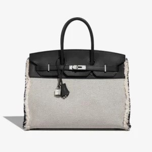Premium Hermès Replica Birkin Fray 35 Swift/Toile Black/Ecru PHW – Direct Luxury Fashion