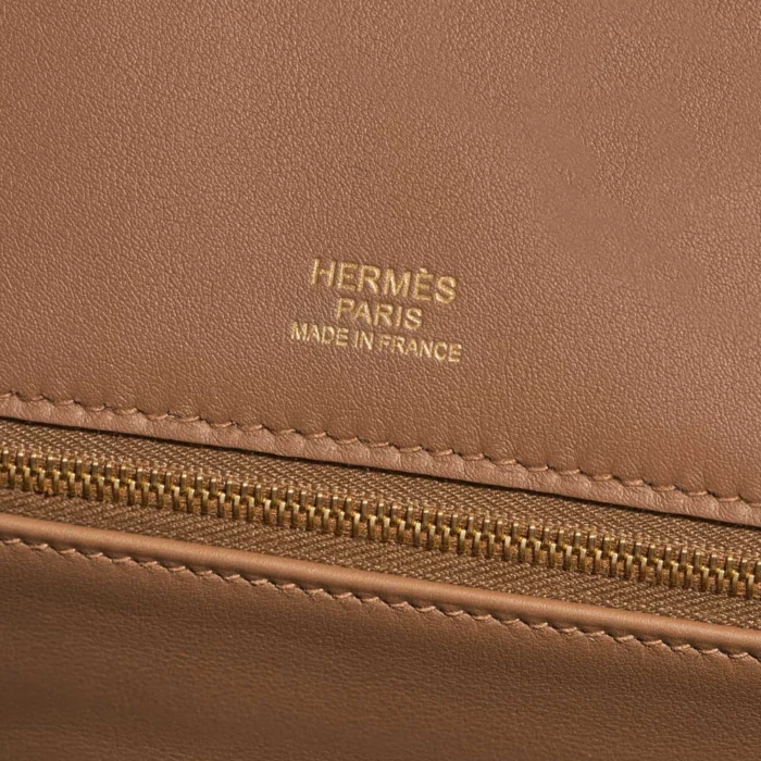 Premium Hermès Replica Birkin Grizzly 30 Suede/Swift Alezan/Chamois GHW - Direct Luxury Fashion - Image 6