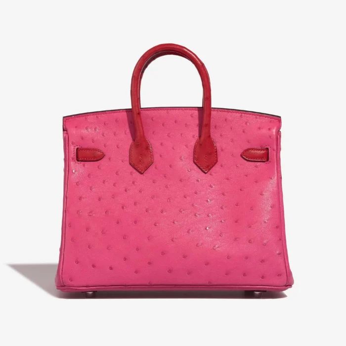 Premium Hermès Replica Birkin Touch 25 Ostrich Rose Tyrien/Rouge Vif PHW - Direct Luxury Fashion - Image 2