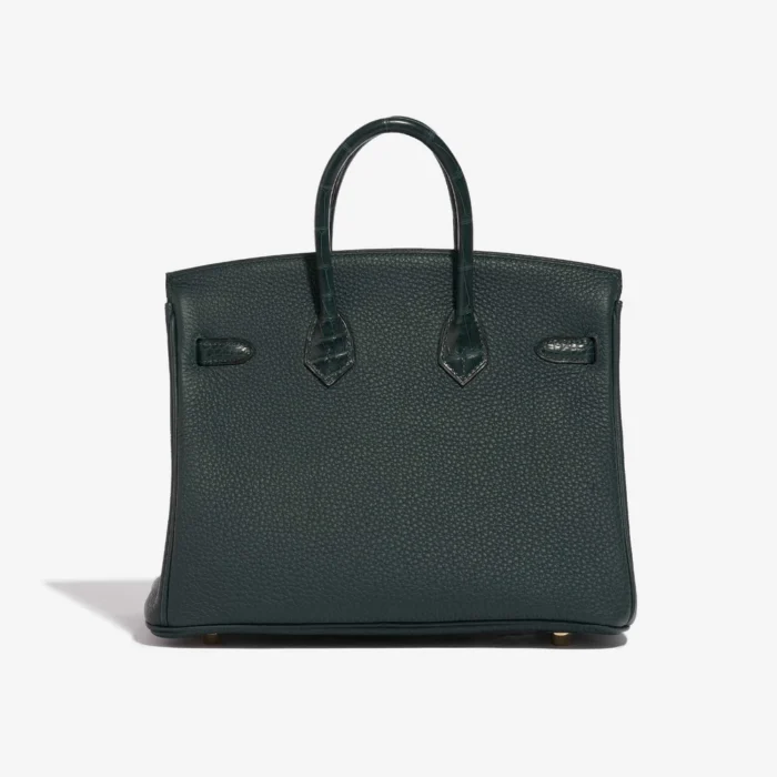 Premium Hermès Replica Birkin Touch 25 Togo/Matte Alligator Vert Cypress GHW - Direct Luxury Fashion - Image 2