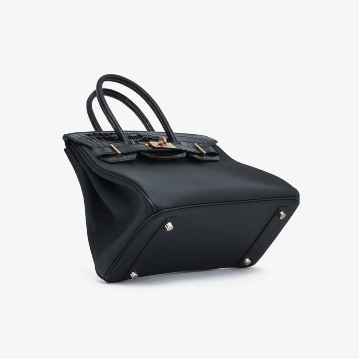 Premium Hermès Replica Birkin Touch 30 Niloticus/Togo Black GHW - Direct Luxury Fashion - Image 3