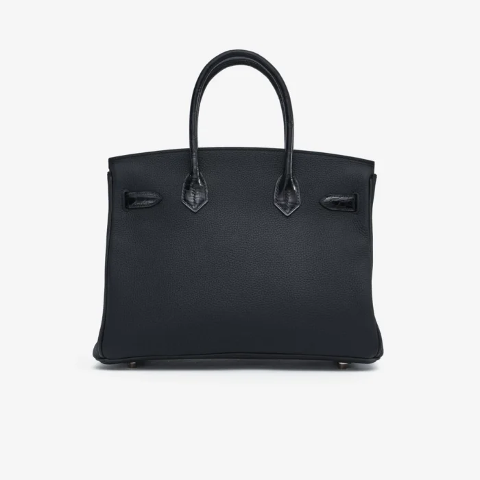 Premium Hermès Replica Birkin Touch 30 Niloticus/Togo Black GHW - Direct Luxury Fashion - Image 2