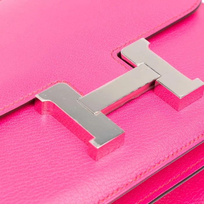 Premium Hermès Replica Constance 18 Chevre Chamkila Rose Pop PHW - Direct Luxury Fashion - Image 5