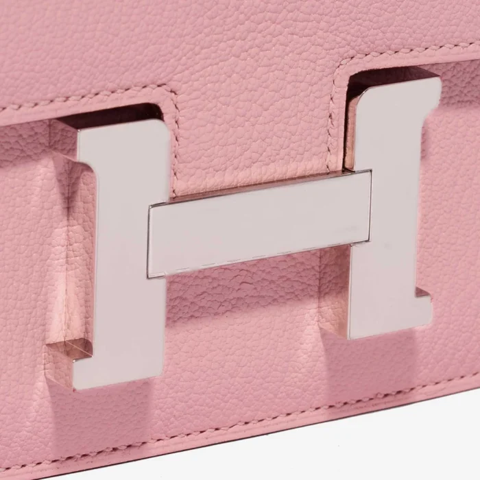 Premium Hermès Replica Constance 18 Chèvre Mysore Rose Sakura PHW - Direct Luxury Fashion - Image 5