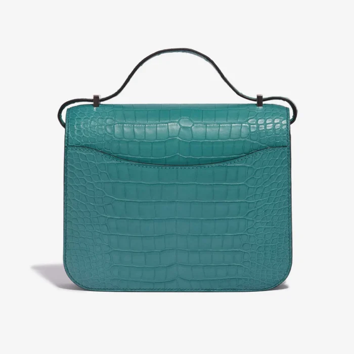 Premium Hermès Replica Constance 18 Matte Alligator Blue Paon PHW - Direct Luxury Fashion - Image 2