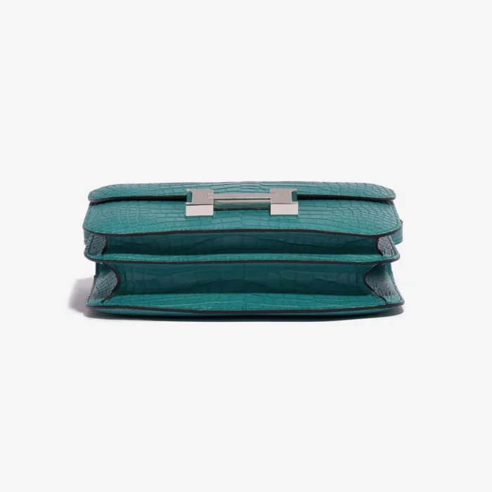 Premium Hermès Replica Constance 18 Matte Alligator Blue Paon PHW - Direct Luxury Fashion - Image 3