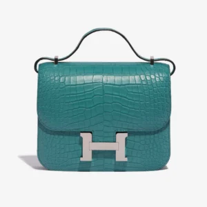 Premium Hermès Replica Constance 18 Matte Alligator Blue Paon