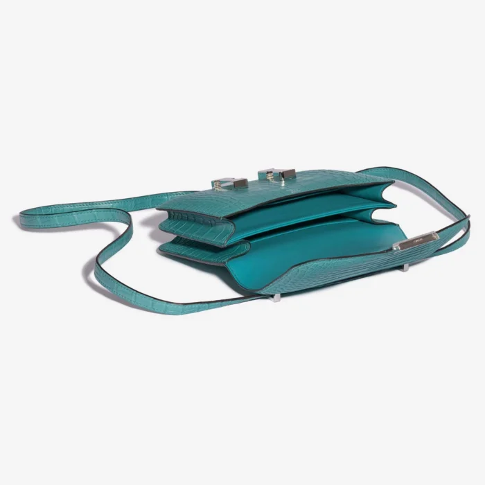 Premium Hermès Replica Constance 18 Matte Alligator Blue Paon PHW - Direct Luxury Fashion - Image 5