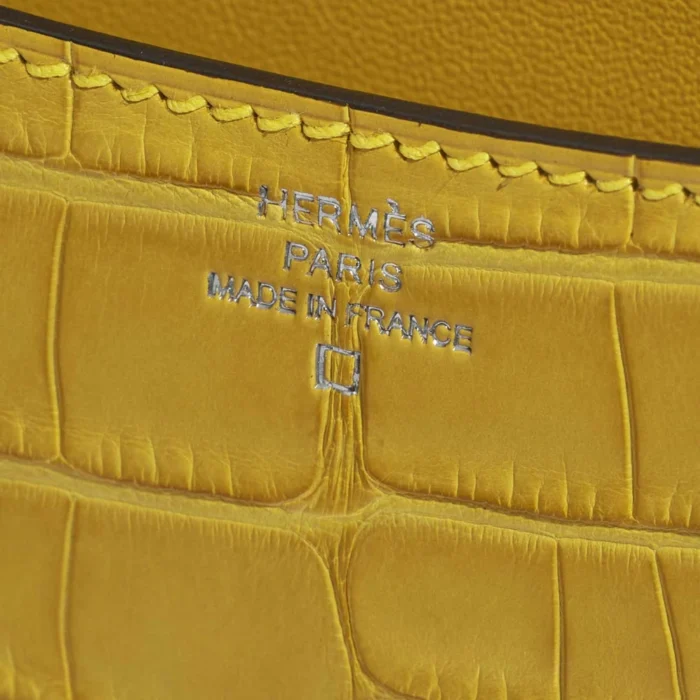 Premium Hermès Replica Constance 18 Matte Alligator Mimosa GHW - Direct Luxury Fashion - Image 5