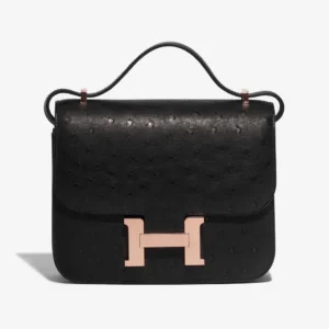 Premium Hermès Replica Constance 18 Ostrich Black GHW | DLF
