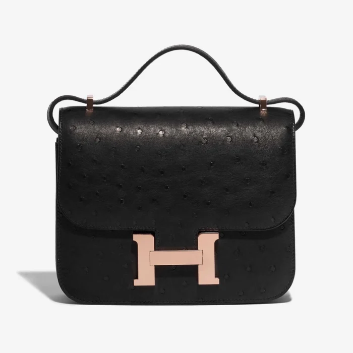 Premium Hermès Replica Constance 18 Ostrich Black GHW | DLF
