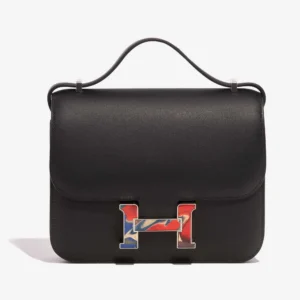 Premium Hermès Replica Constance 18 Swift Black/Marble PHW