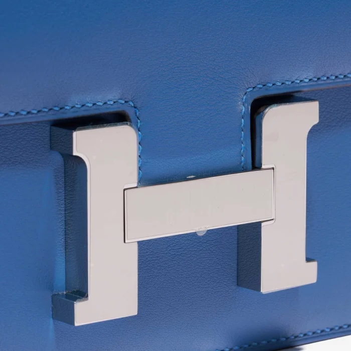 Premium Hermès Replica Constance 18 Swift Blue Mykonos/Blue Encre PHW - Direct Luxury Fashion - Image 6