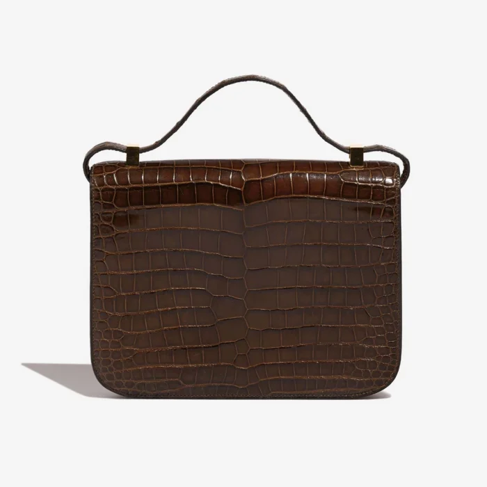 Premium Hermès Replica Constance 23 Porosus Crocodile Marron GHW - Direct Luxury Fashion - Image 3
