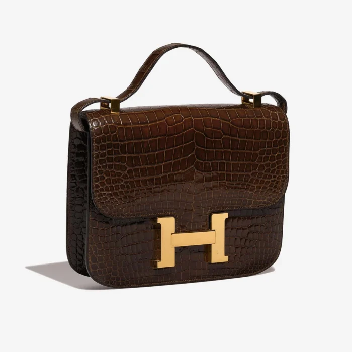 Premium Hermès Replica Constance 23 Porosus Crocodile Marron GHW - Direct Luxury Fashion - Image 5