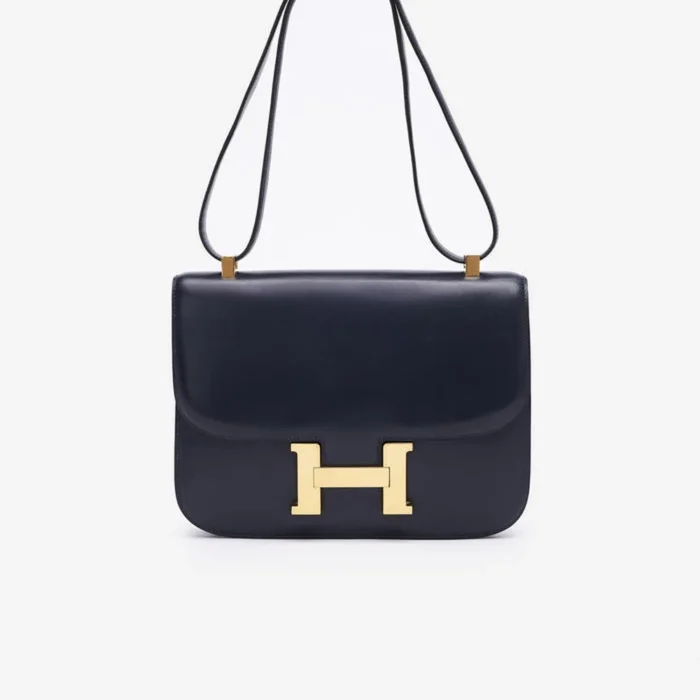 Premium Hermès Replica Constance 24 Box Calf Bleu Marine GHW