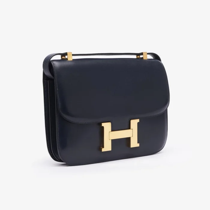 Premium Hermès Replica Constance 24 Box Calf Bleu Marine GHW - Direct Luxury Fashion - Image 3