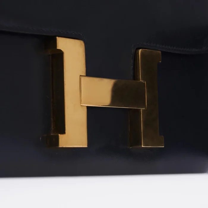Premium Hermès Replica Constance 24 Box Calf Bleu Marine GHW - Direct Luxury Fashion - Image 6