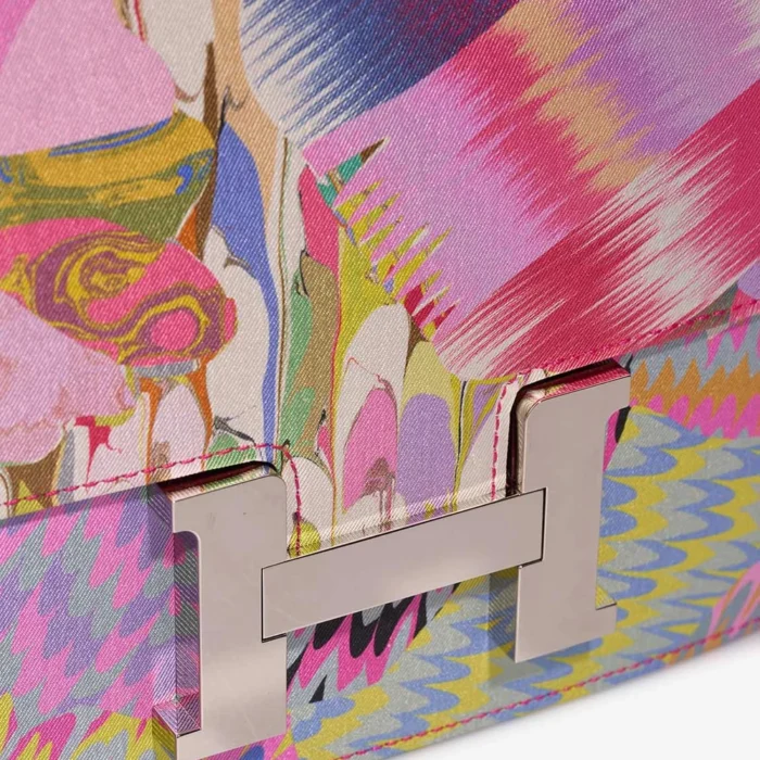 Premium Hermès Replica Constance Marble 24 Silk/Swift Multicolour/Rose Mexico PHW - Direct Luxury Fashion - Image 8