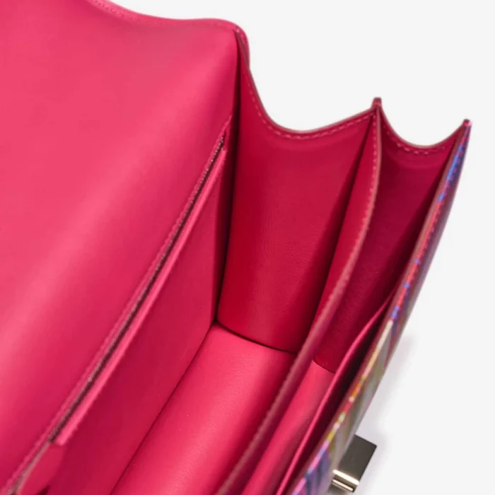 Premium Hermès Replica Constance Marble 24 Silk/Swift Multicolour/Rose Mexico PHW - Direct Luxury Fashion - Image 7