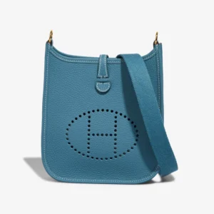 Premium Hermès Replica Evelyne 16 Taurillon Clemence Bleu Jean GHW - Direct Luxury Fashion