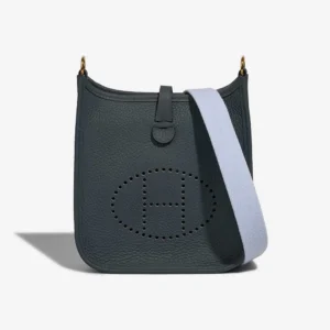 Premium Hermès Replica Evelyne 16 Taurillon Clemence Bleu Orage/Bleu Brume GHW - Direct Luxury Fashion