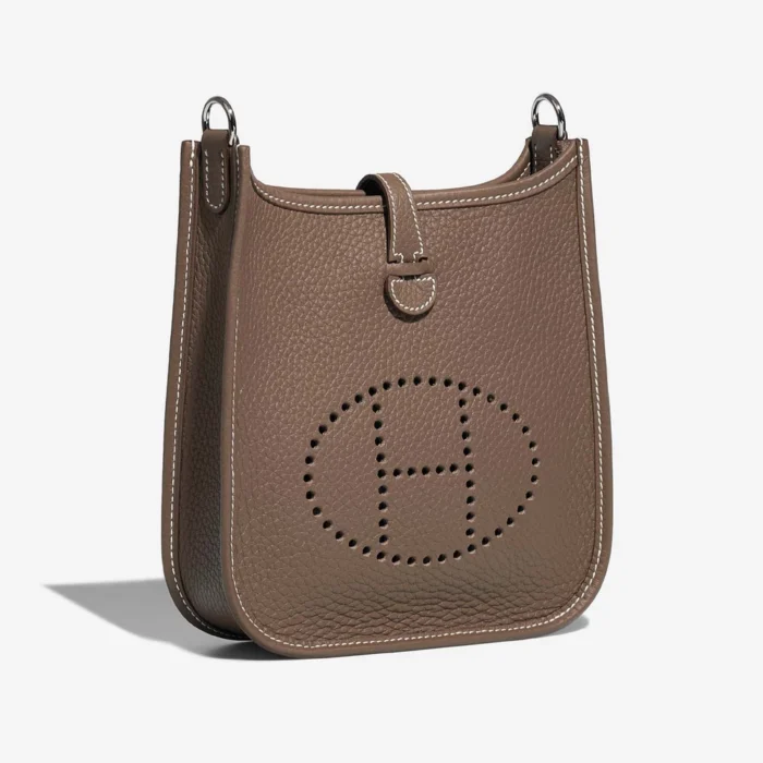 Premium Hermès Replica Evelyne 16 Taurillon Clemence Etoupe/Blue Indigo PHW - Direct Luxury Fashion - Image 5