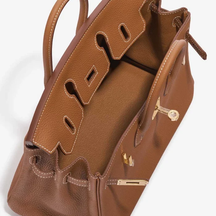 Premium Hermès Replica Evelyne 16 Taurillon Clemence Etoupe/Bleu Indigo GHW - Direct Luxury Fashion - Image 6