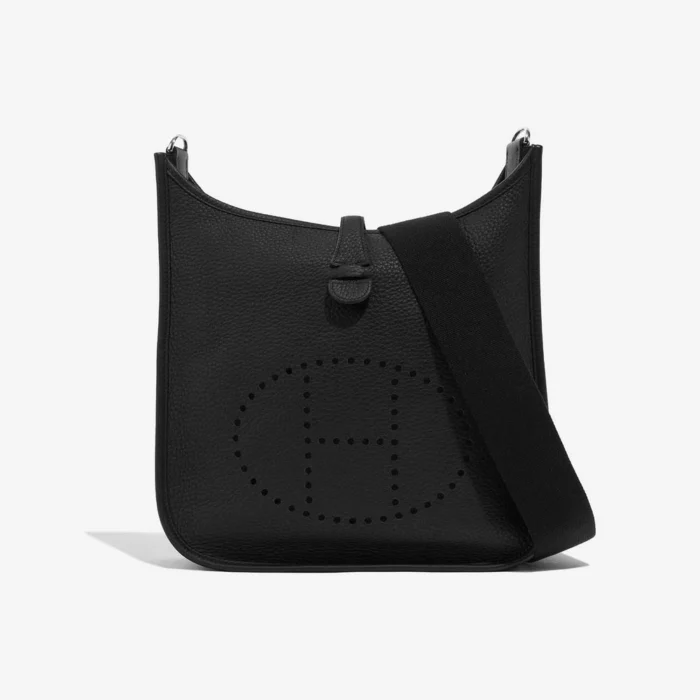 Premium Hermès Replica Evelyne 29 Clemence Black PHW | DLF